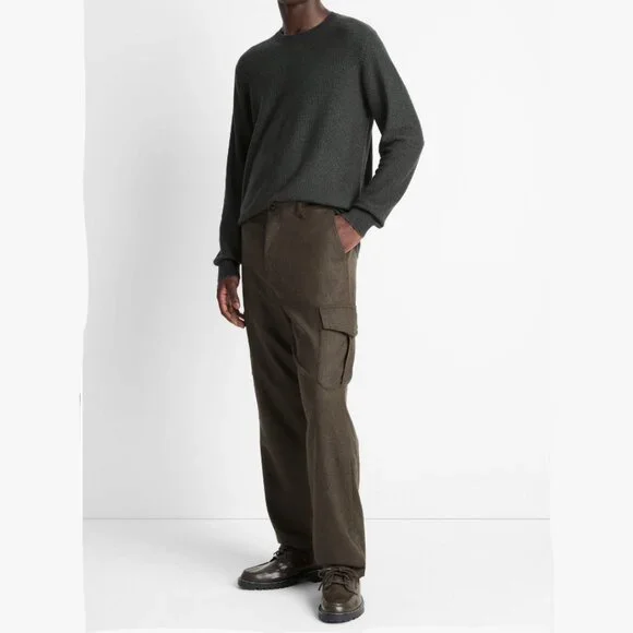 Vince Louie Relaxed Wool Flannel Cargo Pant in W31